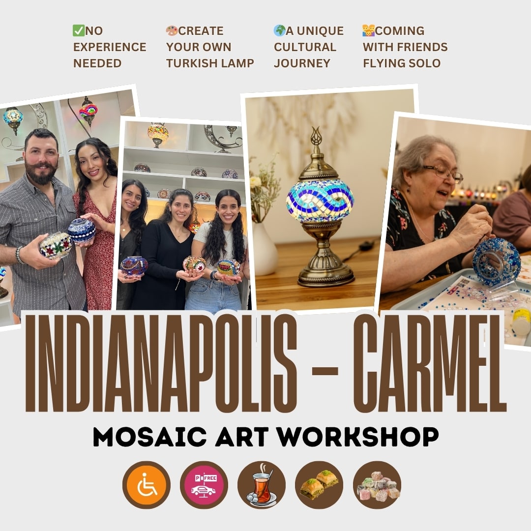 Mosaic Art Workshop in Indianapolis - Carmel -  turkish-lamp-workshop-PedalisaArt