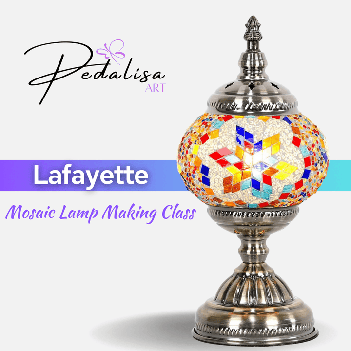 Lafayette - Mosaic Lamp Making Workshop - PedalisaArt Lafayette Workshop: Craft Your Own Turkish Mosaic Lamp  PedalisaArt  # 