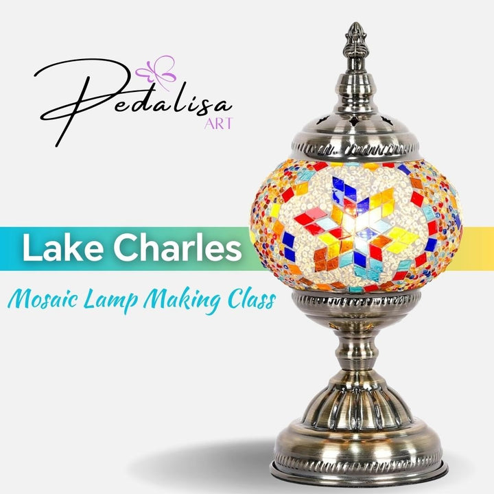 Lake Charles  - Mosaic Lamp Making Workshop - PedalisaArt Lake Charles  Mosaic Lamp Making Experience  PedalisaArt  # 