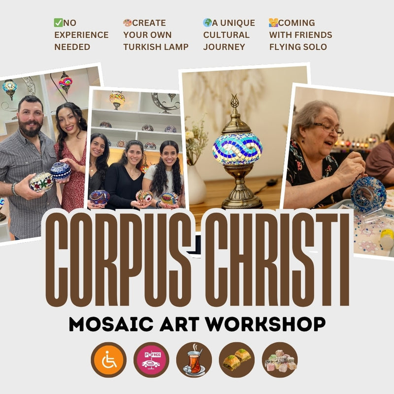 Mosaic Art Class in Corpus Christi -  turkish-lamp-workshop-PedalisaArt