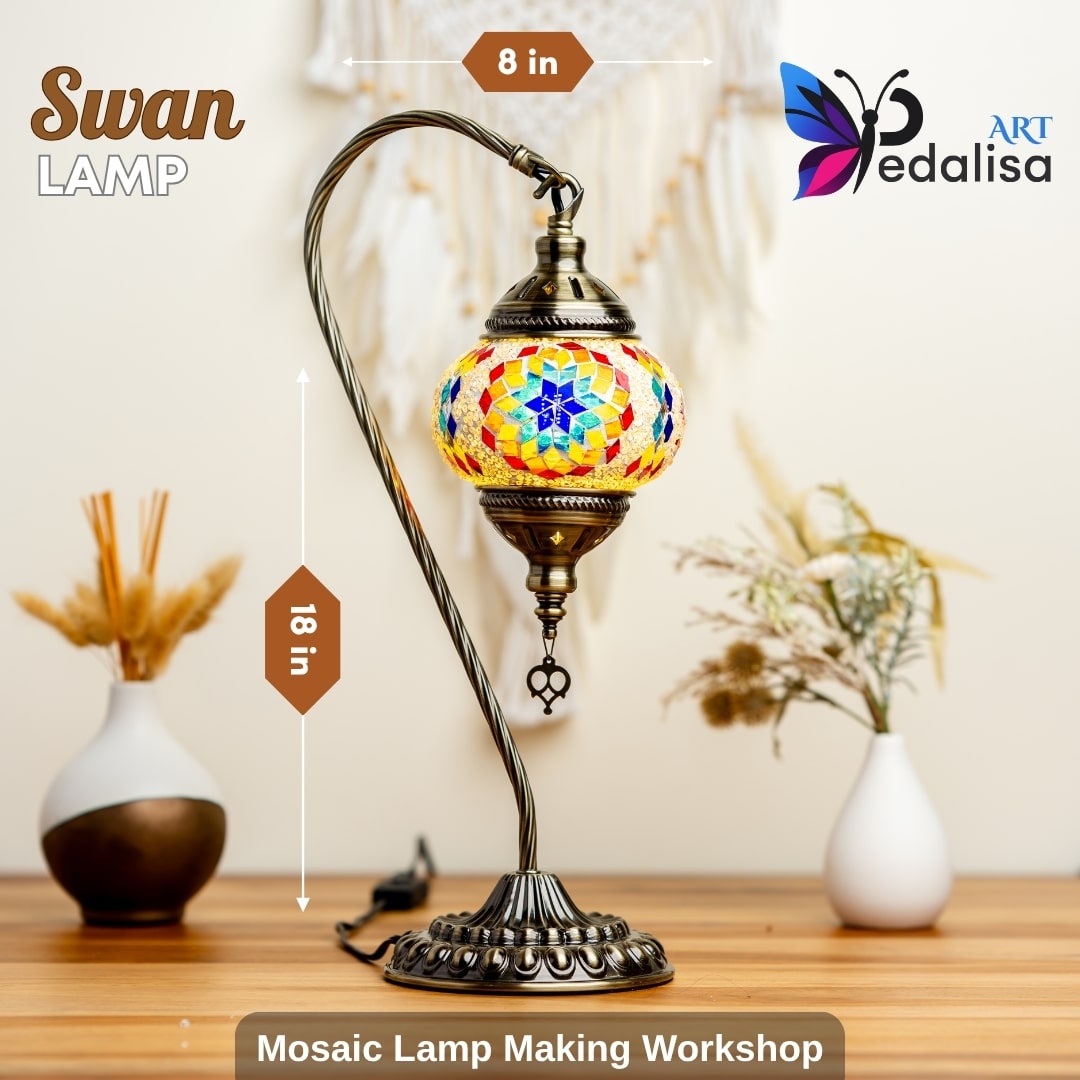 Mosaic Art Class in Killeen - Create Your Own Turkish Lamp -  turkish-lamp-workshop-PedalisaArt