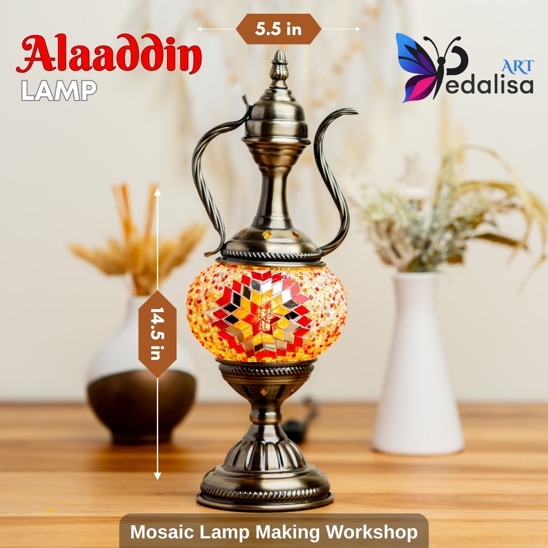 Mosaic Art Class in Killeen - Create Your Own Turkish Lamp -  turkish-lamp-workshop-PedalisaArt