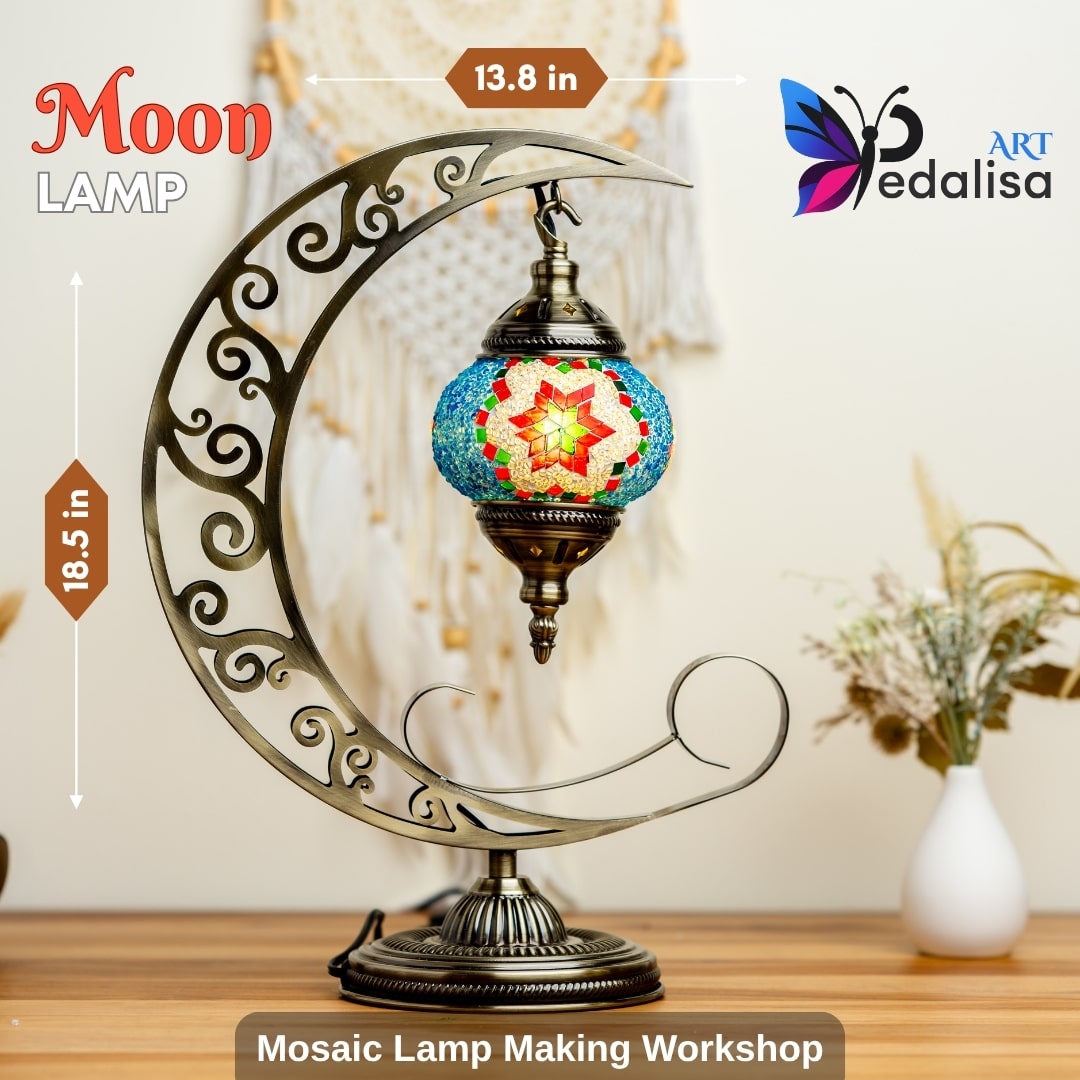 Mosaic Art Class in Killeen – Experience Turkish Mosaic Lamp Workshops -  turkish-lamp-workshop-PedalisaArt