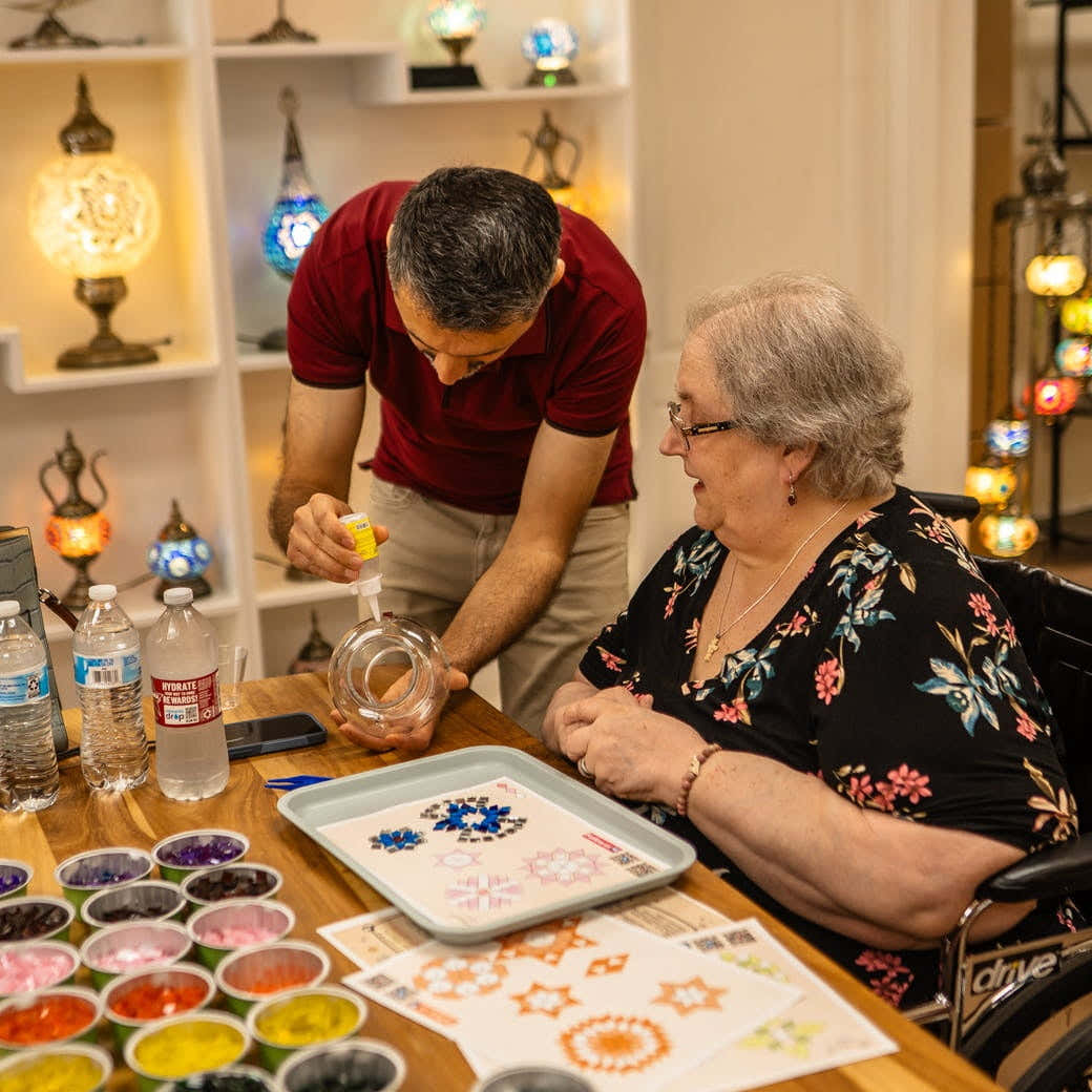 Experience a Turkish Mosaic Art Class in Corpus Christi, TX -  turkish-lamp-workshop-PedalisaArt