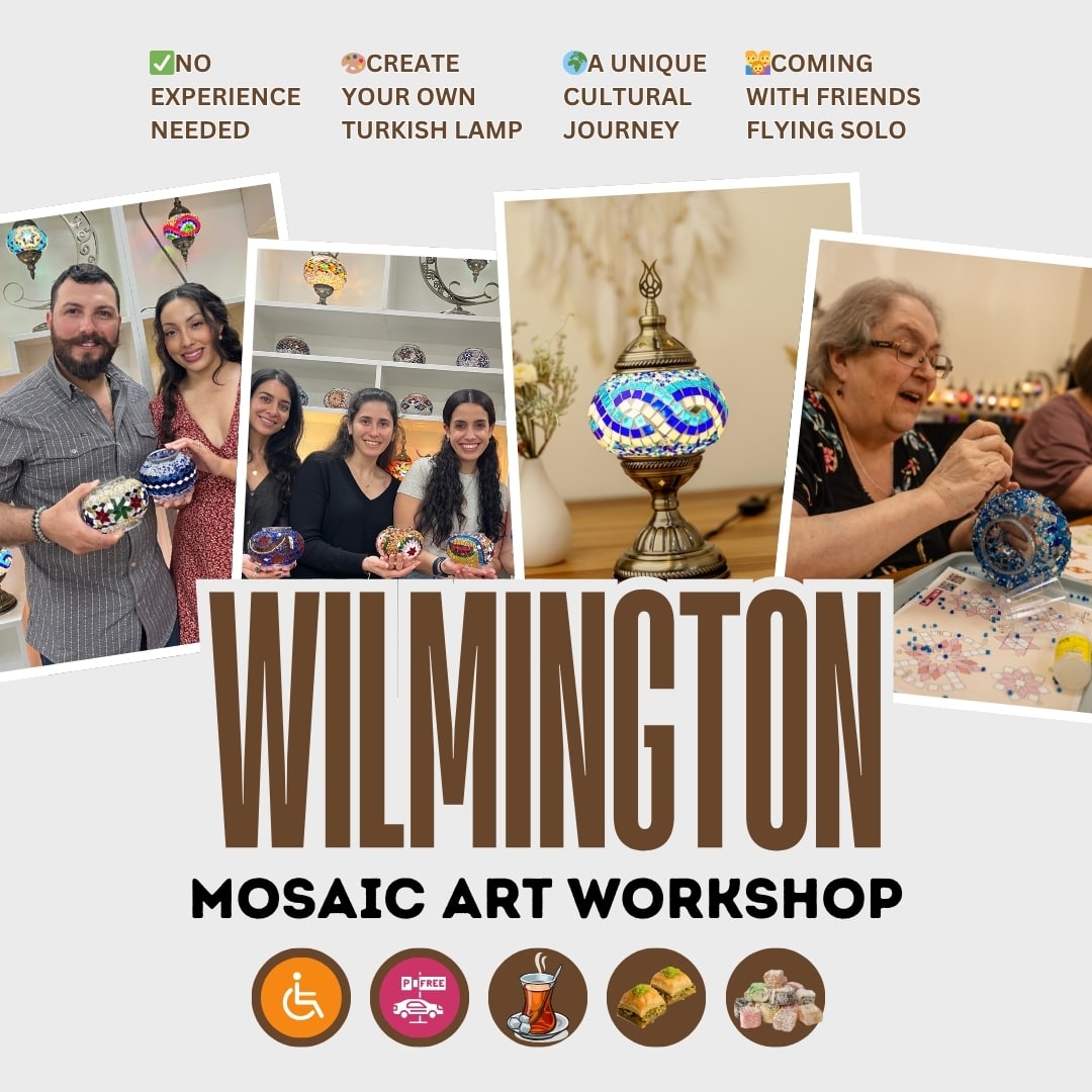Mosaic Art Class in Wilmington -  turkish-lamp-workshop-PedalisaArt