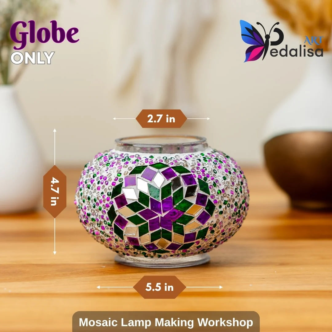 Pedalisa Art Mosaic Material Globe Only -  turkish-lamp-workshop-PedalisaArt