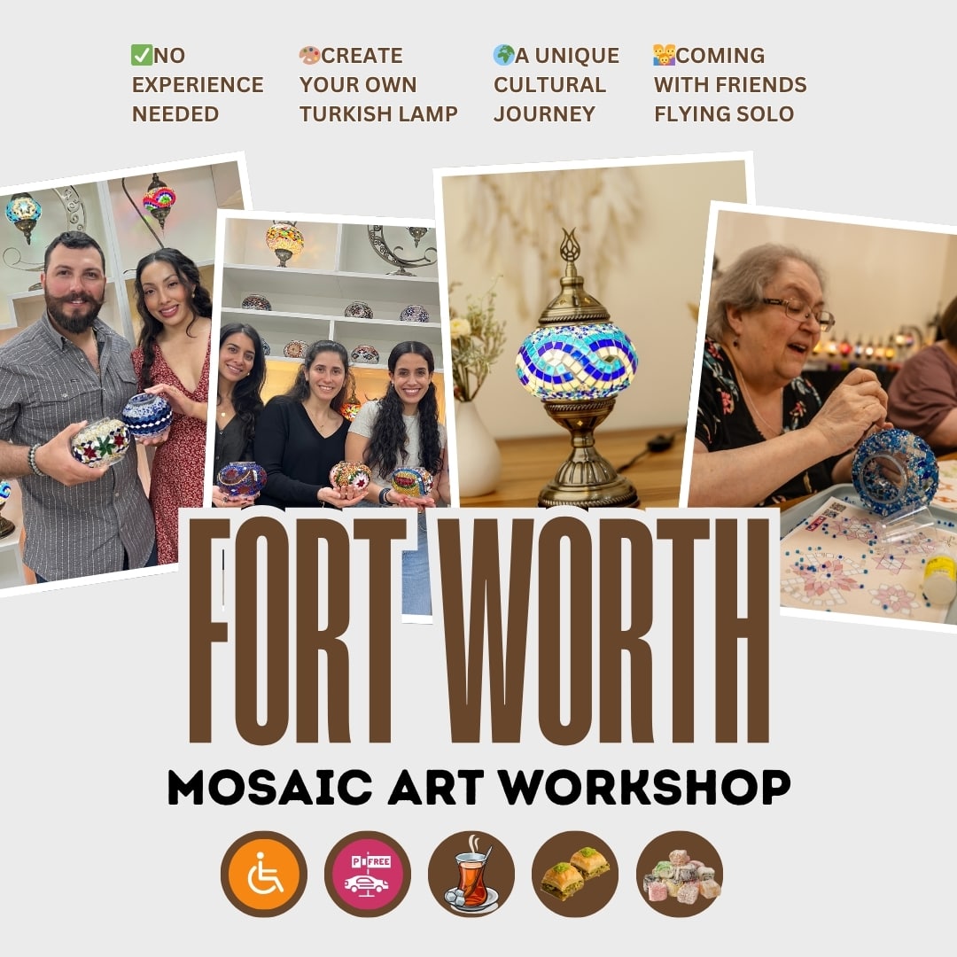 Turkish Mosaic Lamp Workshop in Fort Worth, TX | Pedalisa Art -  turkish-lamp-workshop-PedalisaArt
