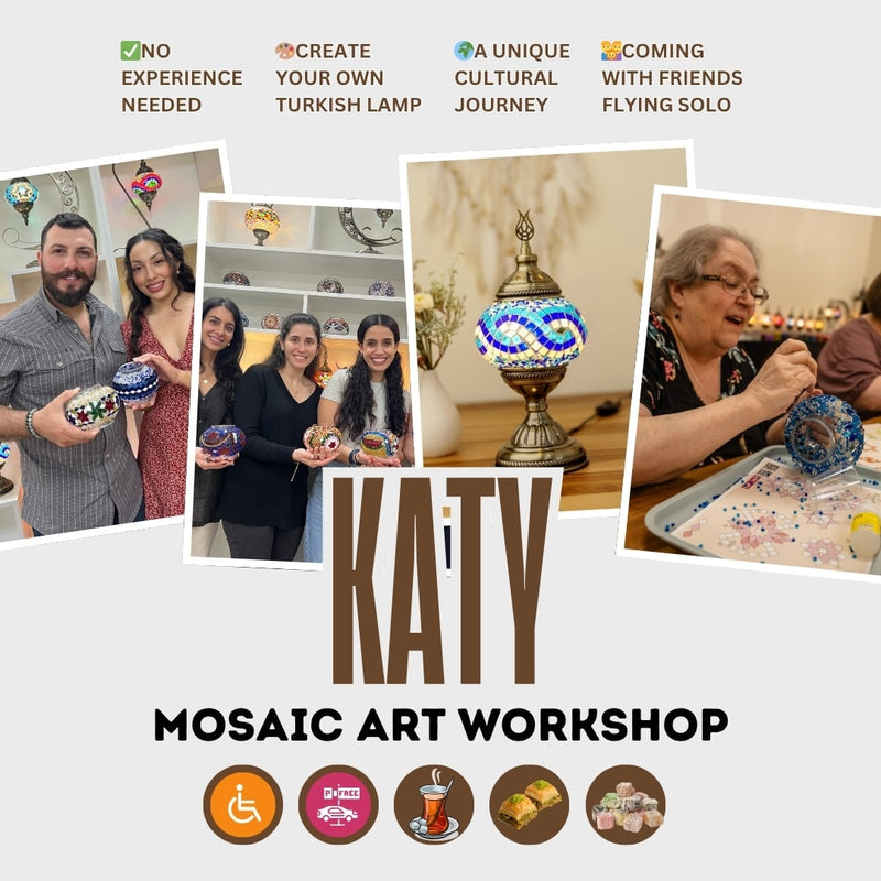 Turkish Mosaic Lamp Workshop in Katy, TX – Create Your Own -  turkish-lamp-workshop-PedalisaArt