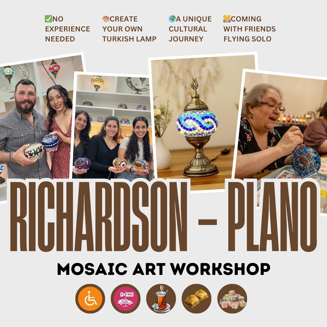 Turkish mosaic lamp workshop near Dallas in Richardson / Plano
