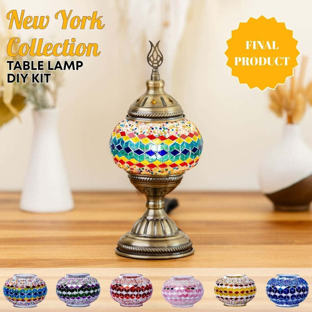 Turkish Mosaic Table Lamp DIY Kit – Complete Set | Pedalisa Art New York -  turkish-lamp-workshop-PedalisaArt
