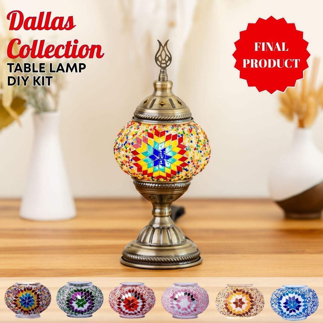 Turkish Mosaic Table Lamp DIY Kit – Complete Set | Pedalisa Art New York -  turkish-lamp-workshop-PedalisaArt