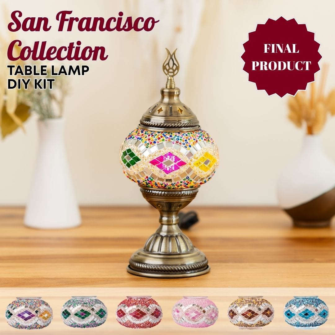 Turkish Mosaic Table Lamp DIY Kit -  turkish-lamp-workshop-PedalisaArt