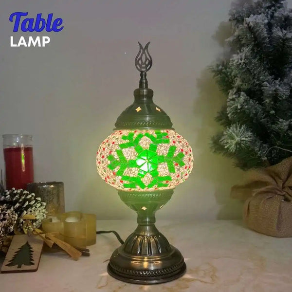 Christmas Home DIY Kit Green Snowflake - DIY Mosaic Lamp Kits | Turkish & Moroccan Designs | Pedalisa Art koleksiyonundan