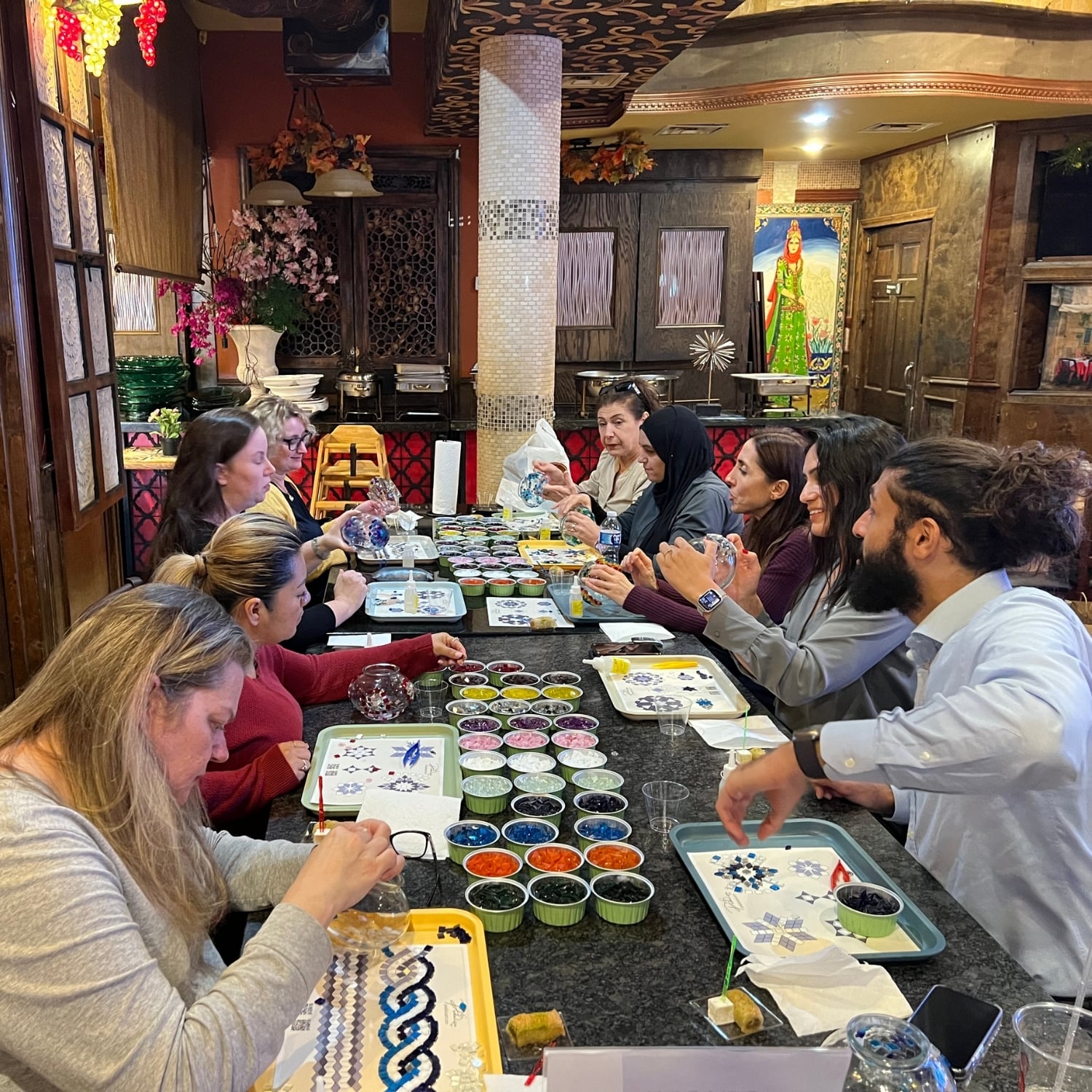 Corporate Team Building with Turkish Mosaic Lamp Workshops – Pedalisa Art Events