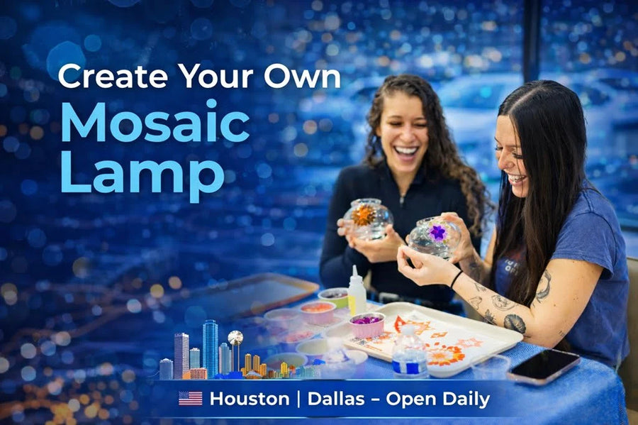 Turkish mosaic lamp workshops and DIY kits — serving customers across the USA; Houston and Dallas studios