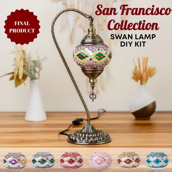 Swan Lamp DIY Kits - DIY Mosaic Lamp Kits | Turkish & Moroccan Designs | Pedalisa Art koleksiyonundan