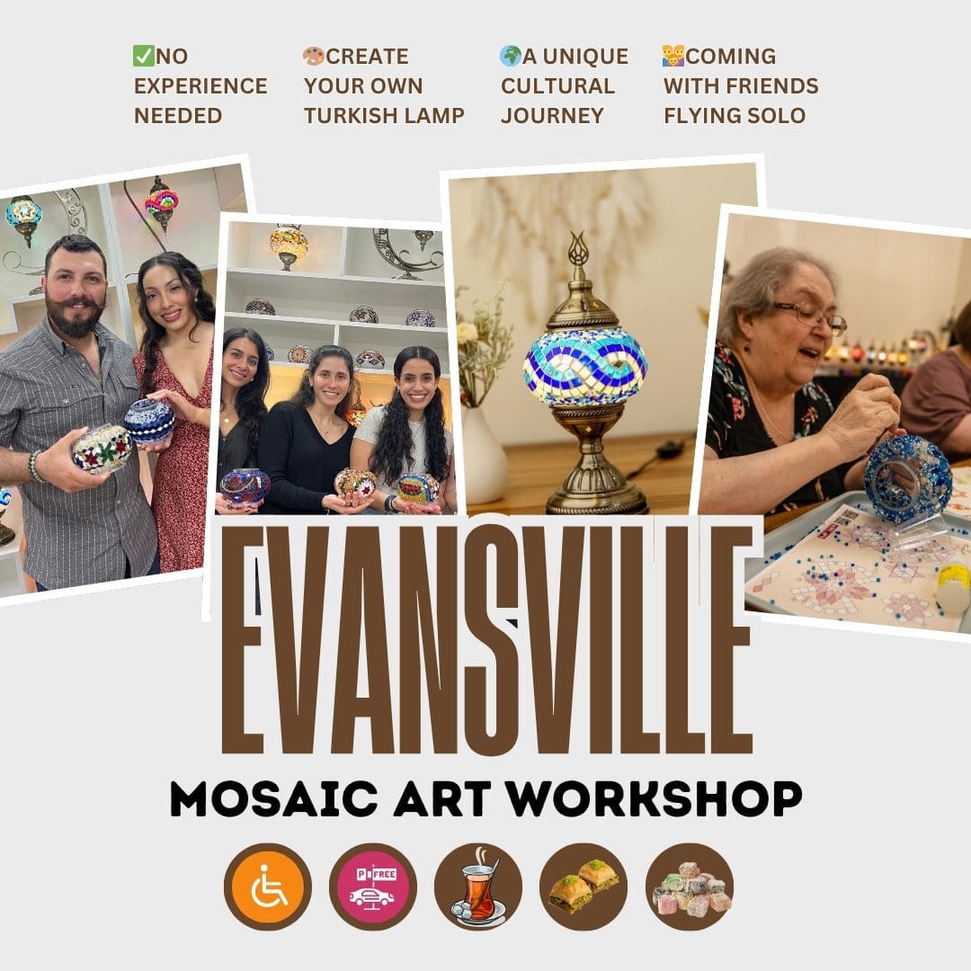 Learn the Art of Turkish Mosaic Lamp Workshops in Evansville, IN