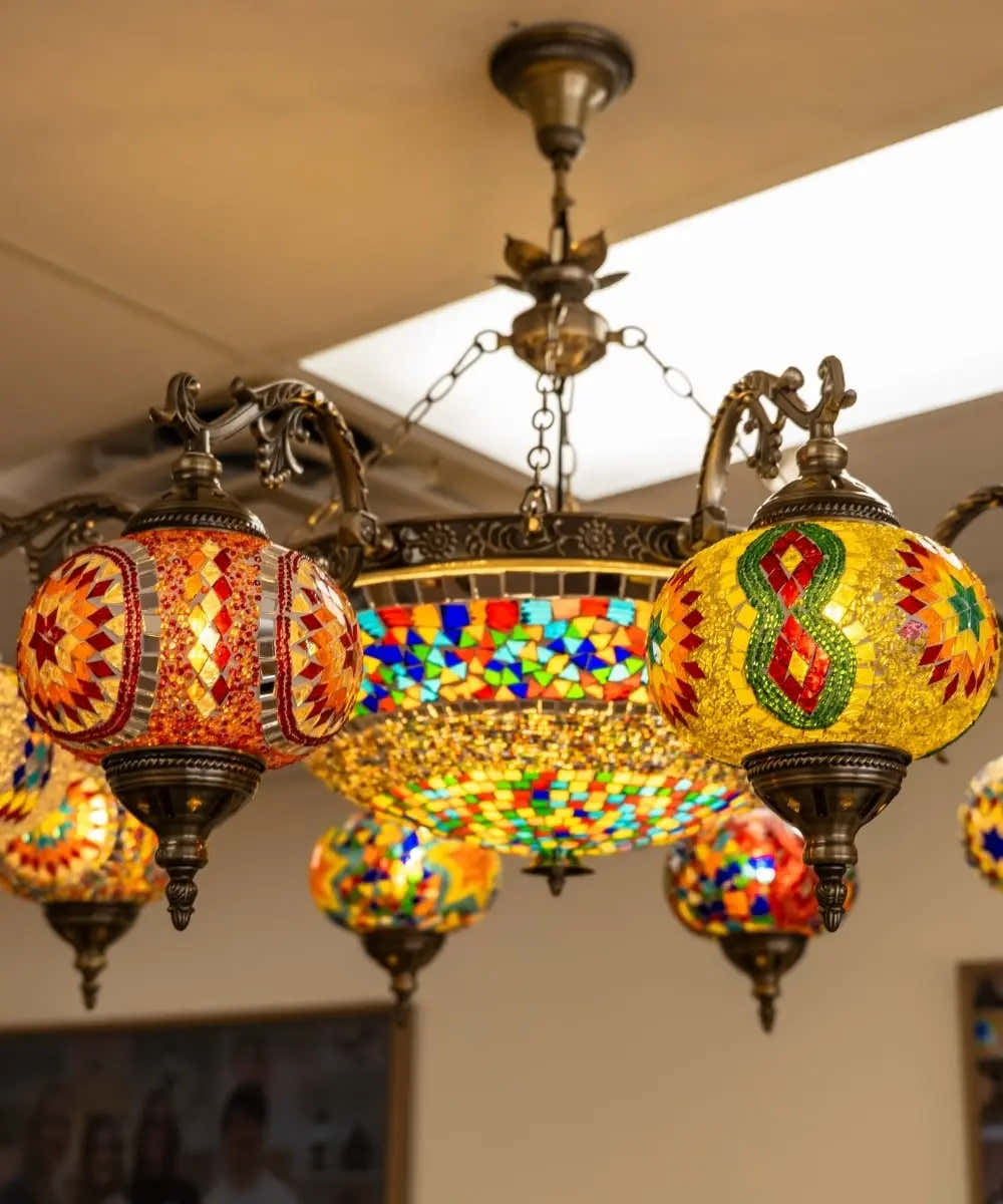 Handcrafted Turkish mosaic lamps from Pedalisa Art September workshops