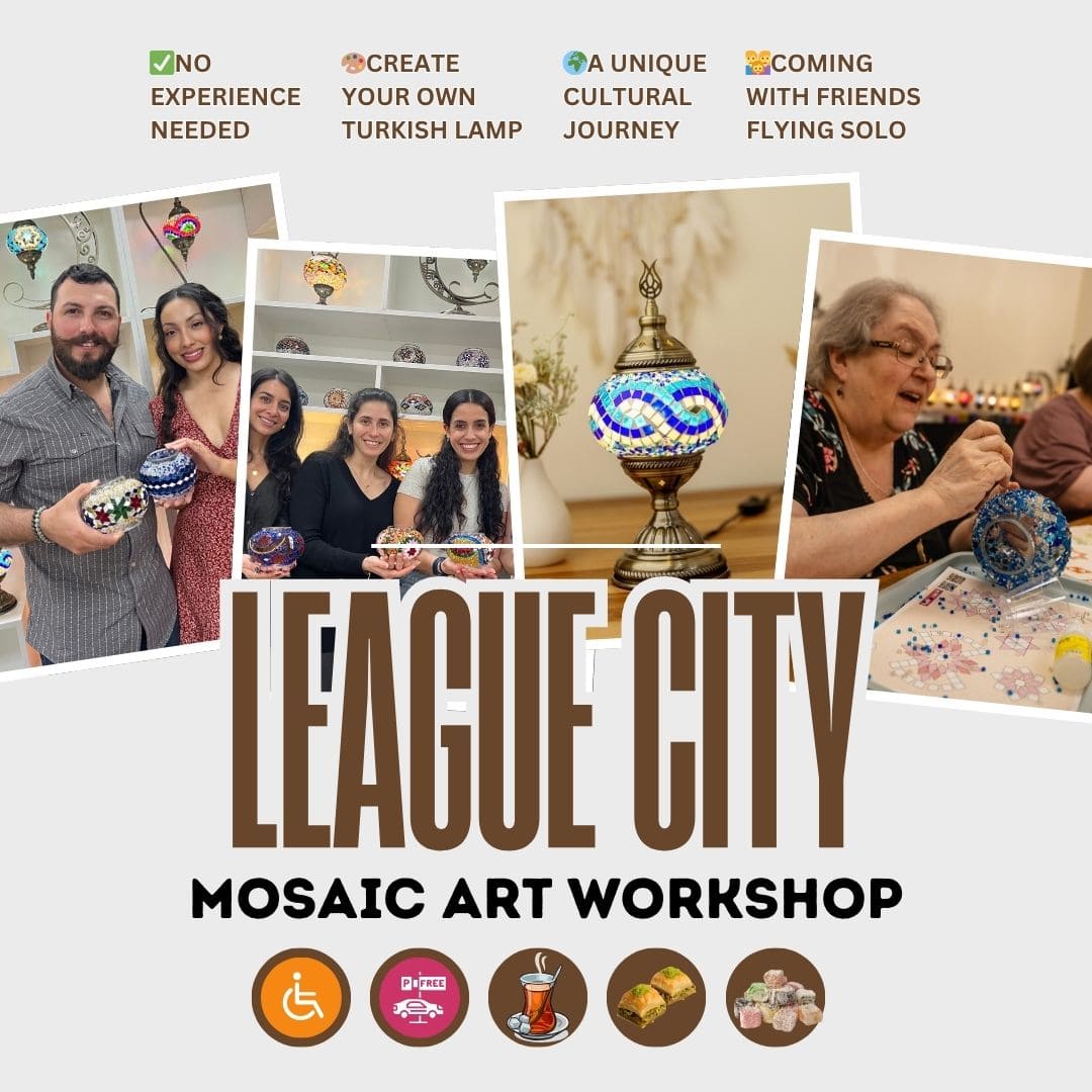 Mosaic Art Workshop in League City -  turkish-lamp-workshop-PedalisaArt