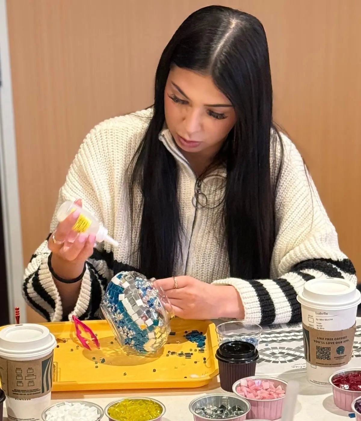 Mosaic art workshop Turkish lamp making class handmade decorative mosaic lighting experience