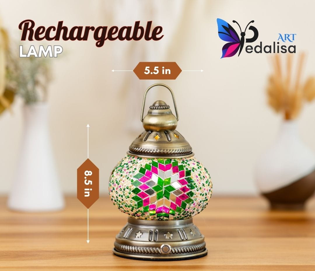 Decorative mosaic rechargeable lamp