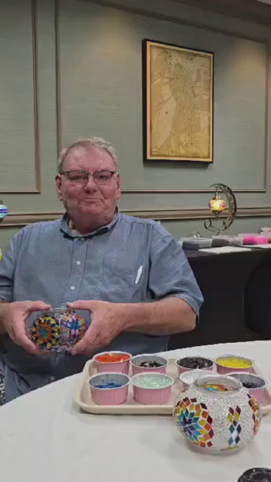 Pedalisa Art mosaic lamp workshop class near me