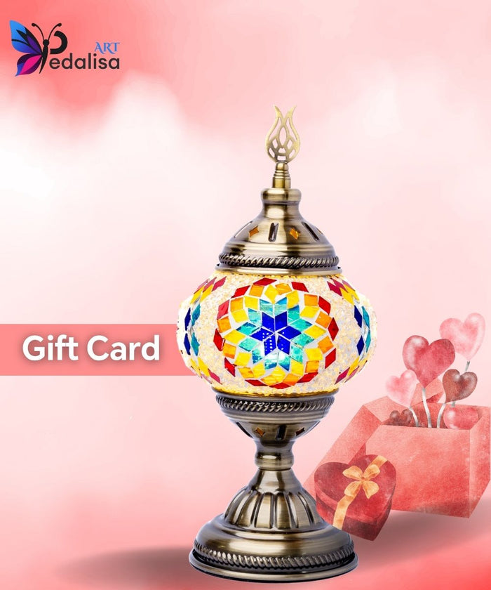 Pedalisa Art gift card for mosaic lamp workshops in Houston