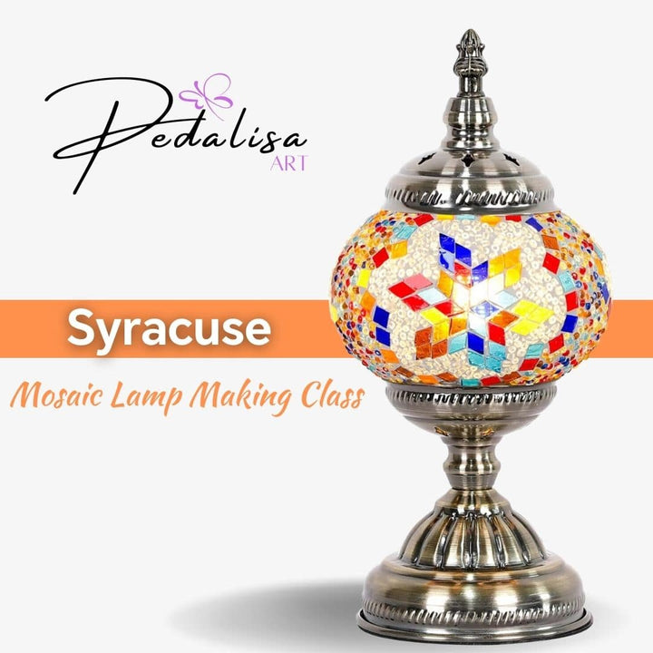 Syracuse -  Mosaic Lamp Making Workshop - PedalisaArt Syracuse Turkish Mosaic Lamp Workshop  PedalisaArt  # 